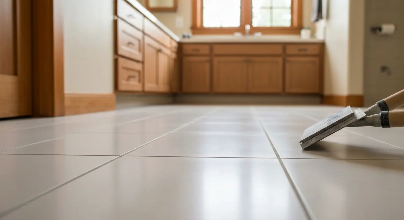 Bathroom tile flooring