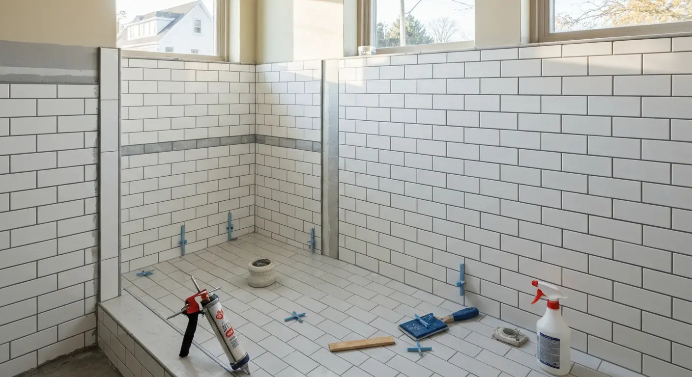 Tile shower installation