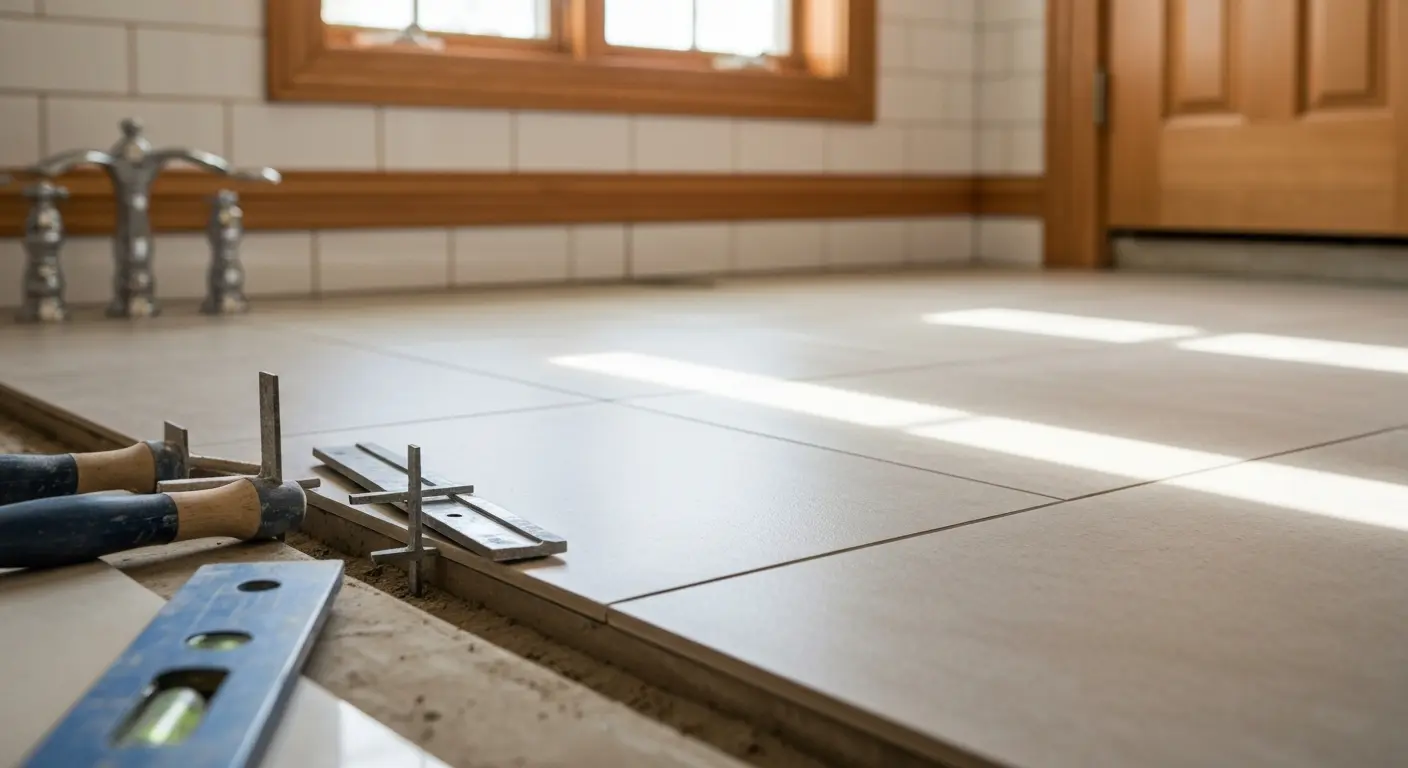 Bathroom flooring installation