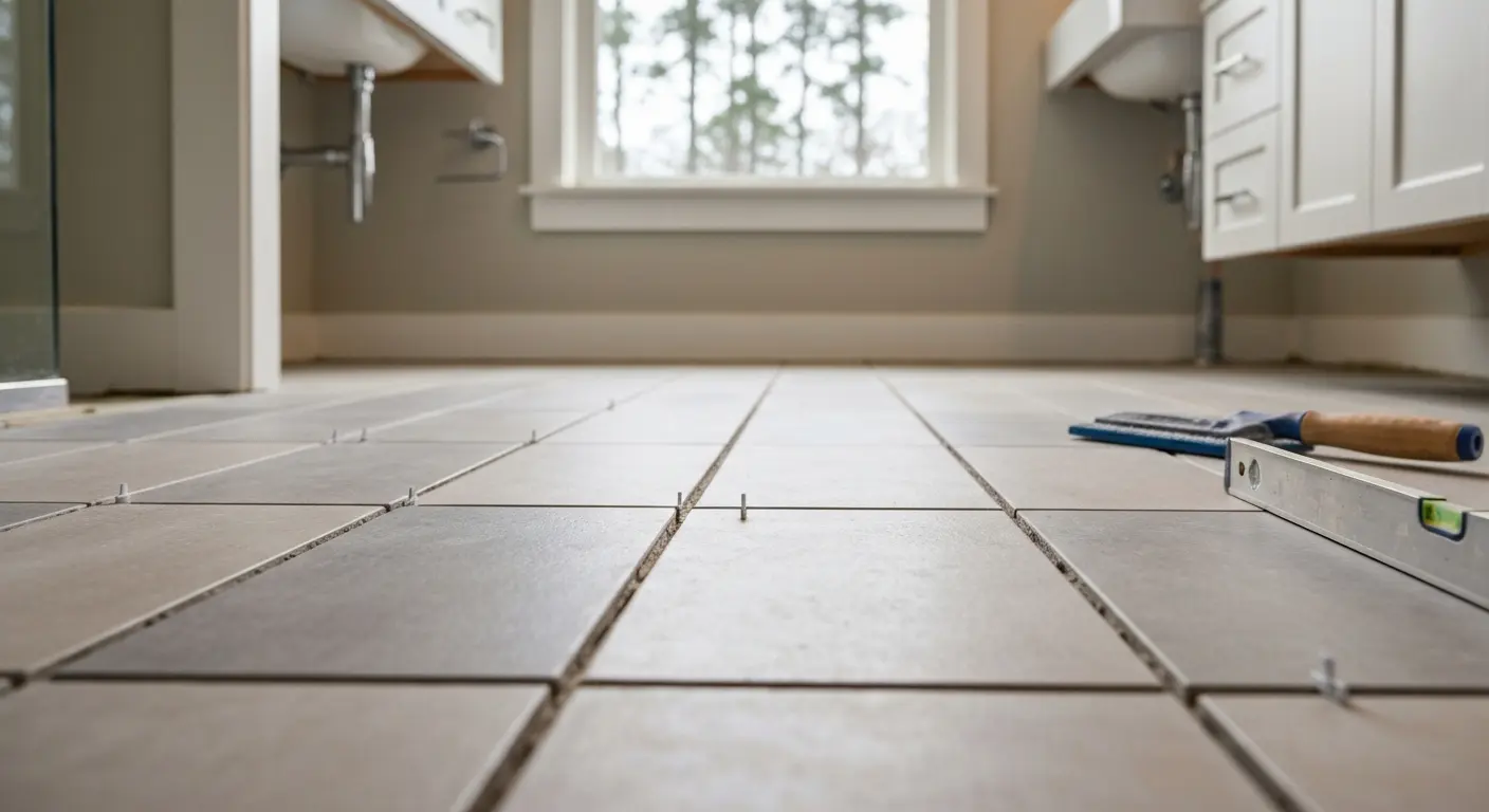 Bathroom floor installation