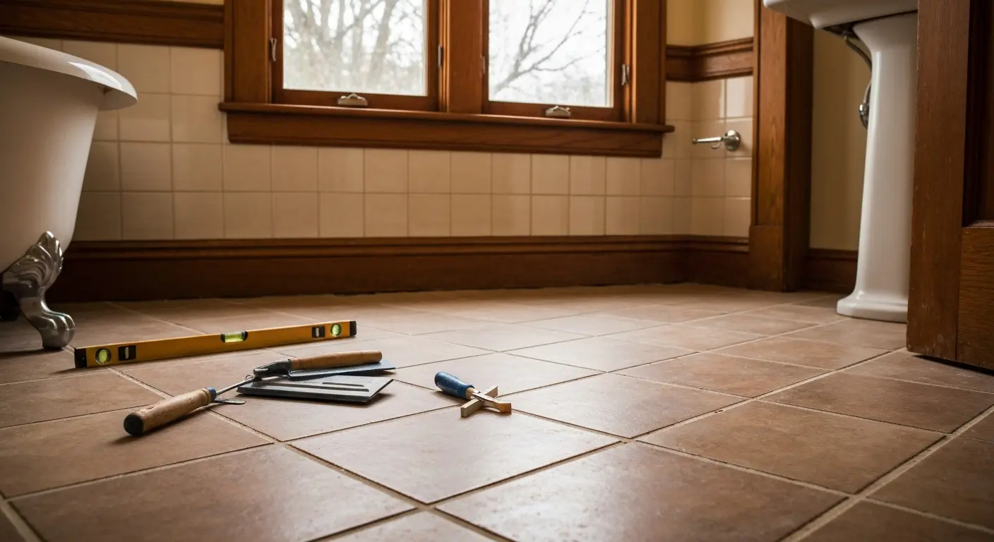 Bathroom tile flooring