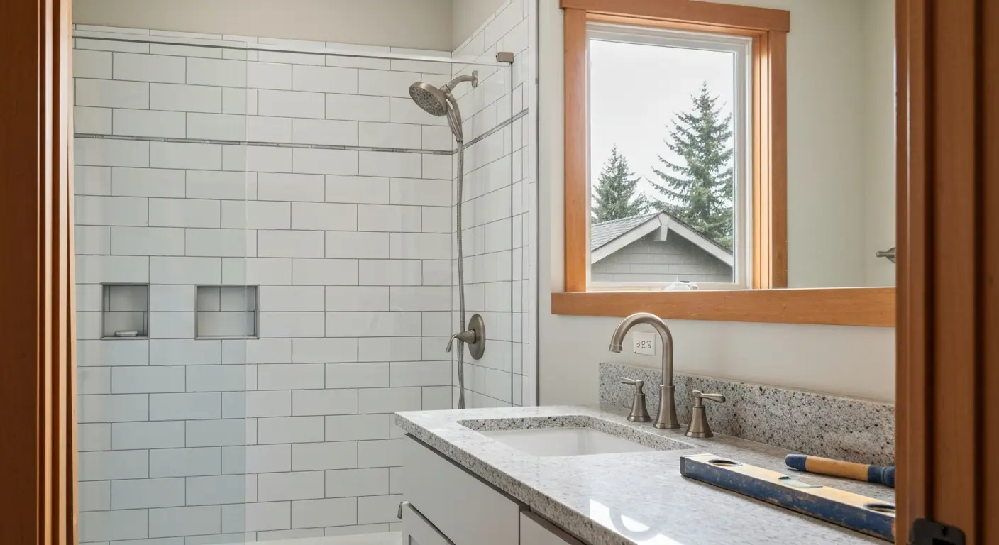 Bathroom remodel with tile work