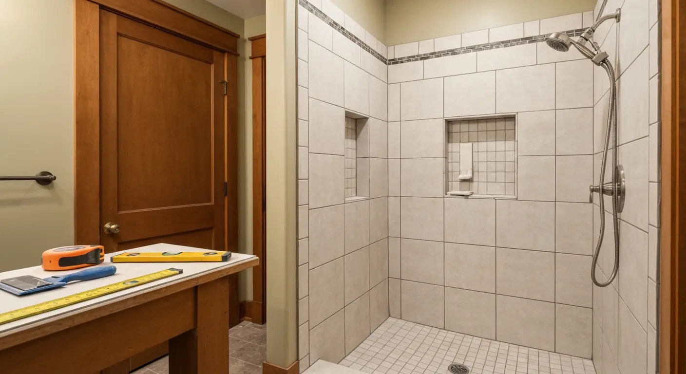Complete tile shower installation
