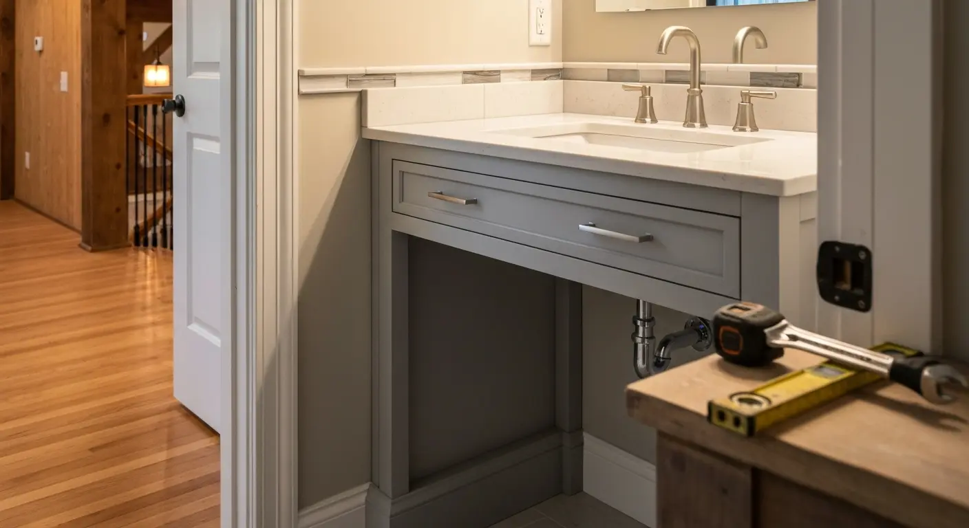 Custom bathroom vanity installation