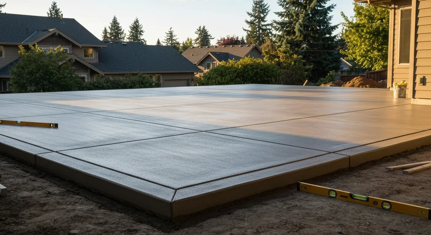 Concrete patio installation