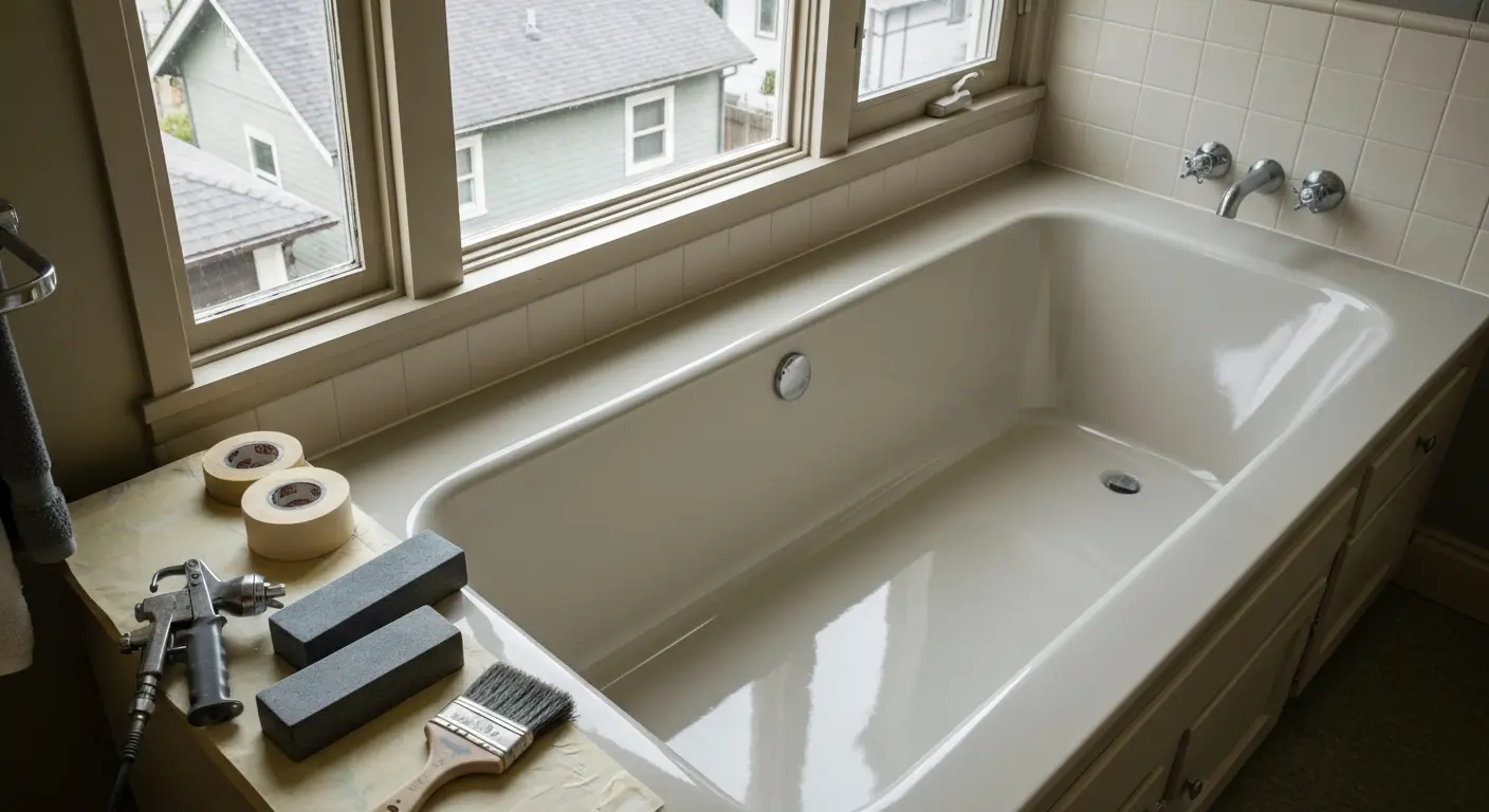Custom color bathtub finish