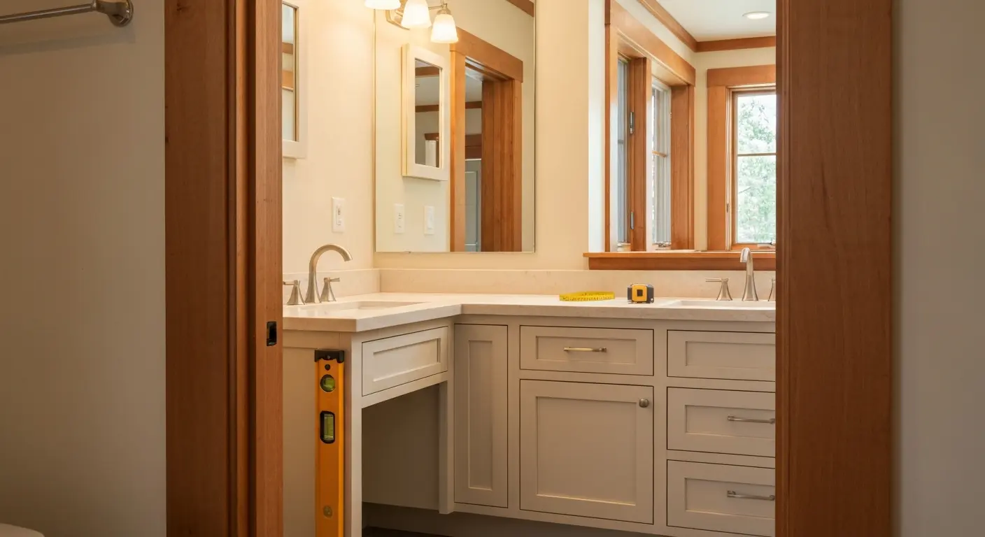 Custom bathroom vanity installation
