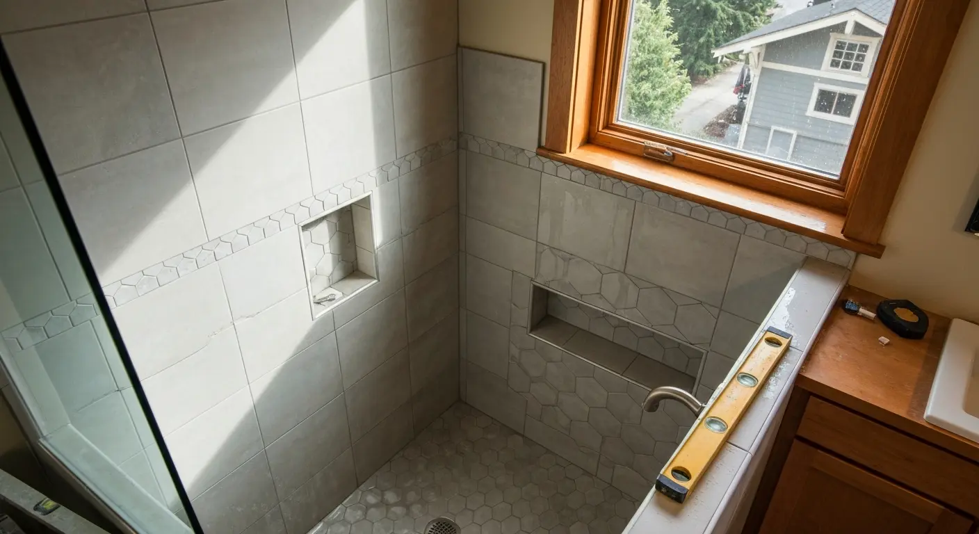 Tile shower installation