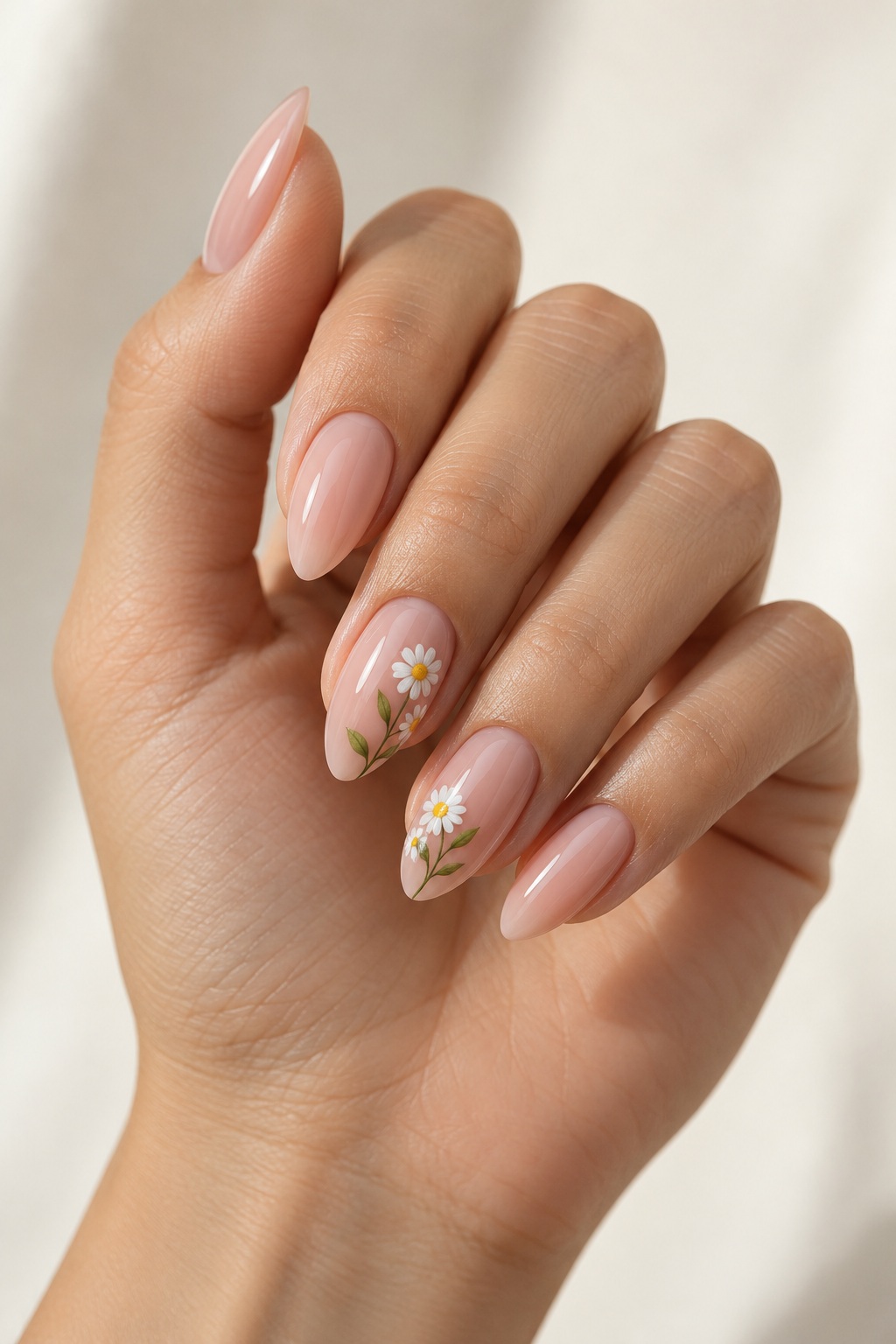 Delicate floral nail art