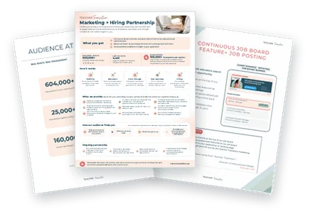 Preview of the Teacher Transition media kit for employer and marketing partners