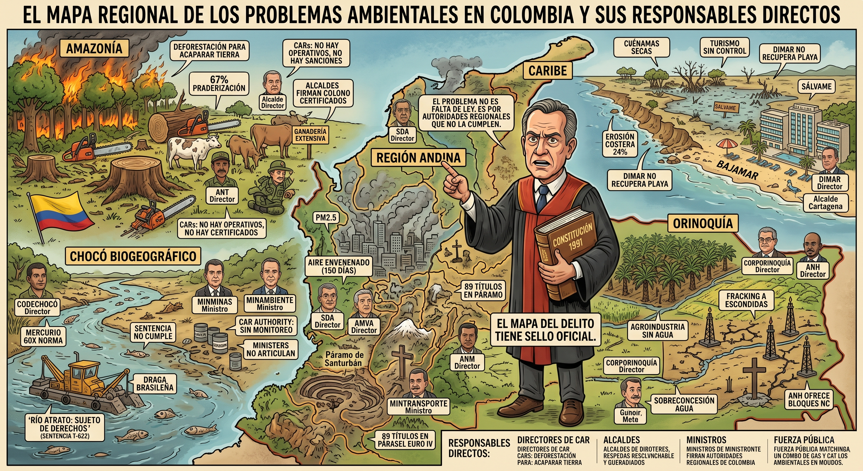 Una mirada regional de los problemas ambientales en Colombia y los responsables directos Una mirada regional de los problemas ambientales en Colombia y los responsables directos