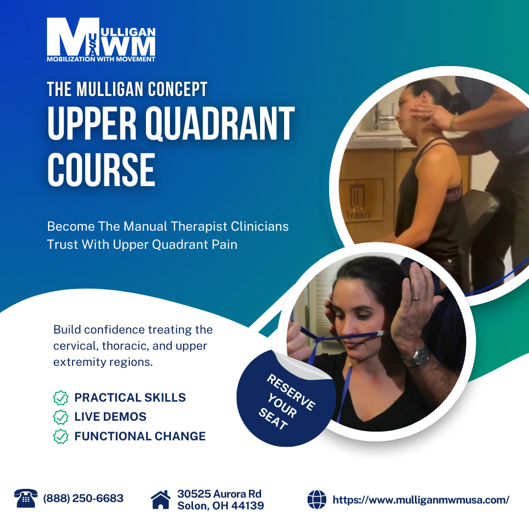 Upper Quadrant Mulligan Concept™ Course | Mulligan MWM USA