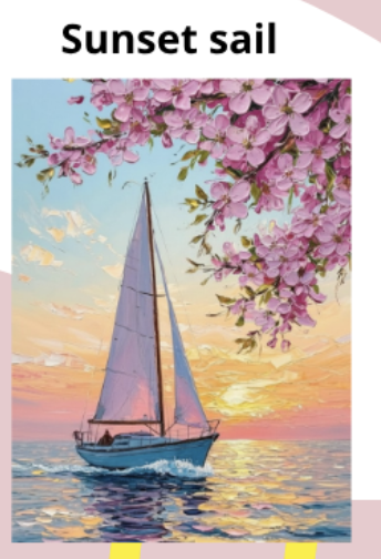 Sunset Sail painting motif reference