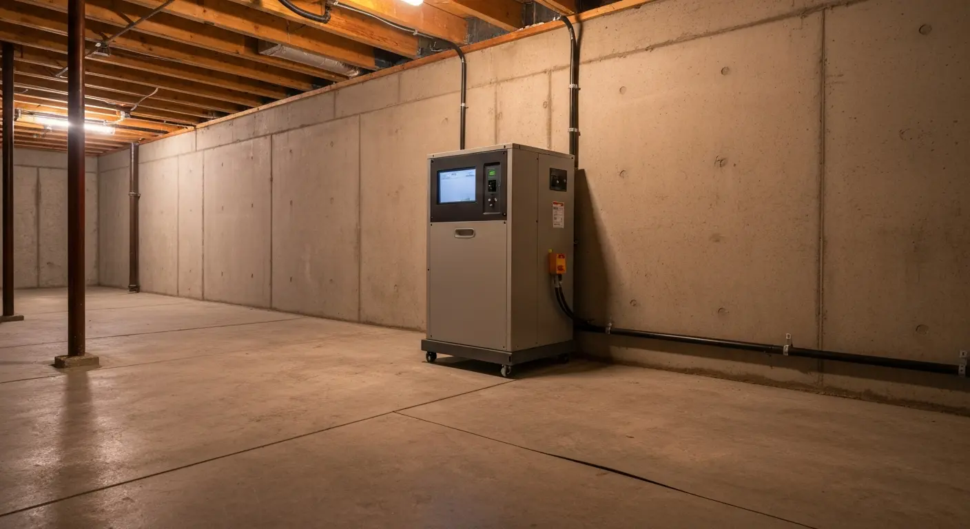 Dehumidifier installed in crawlspace