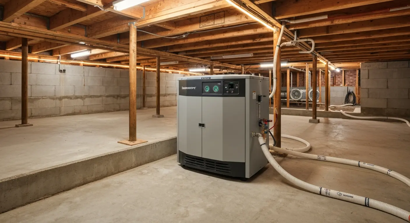 Crawlspace dehumidifier unit