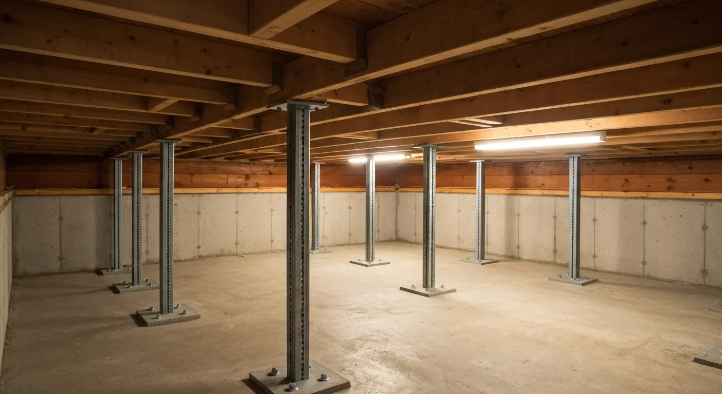 Support post installation in crawlspace
