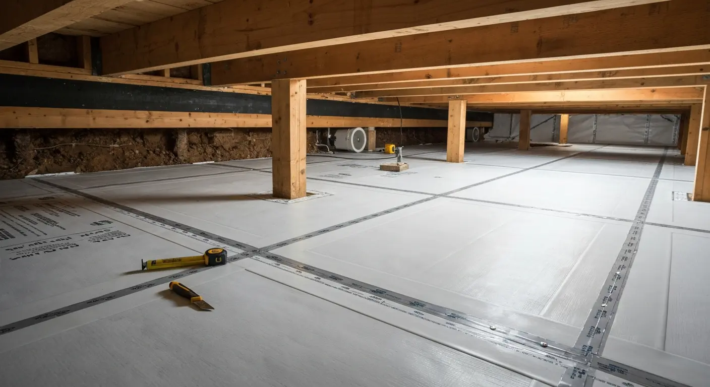 Crawl space encapsulation in Jamestown