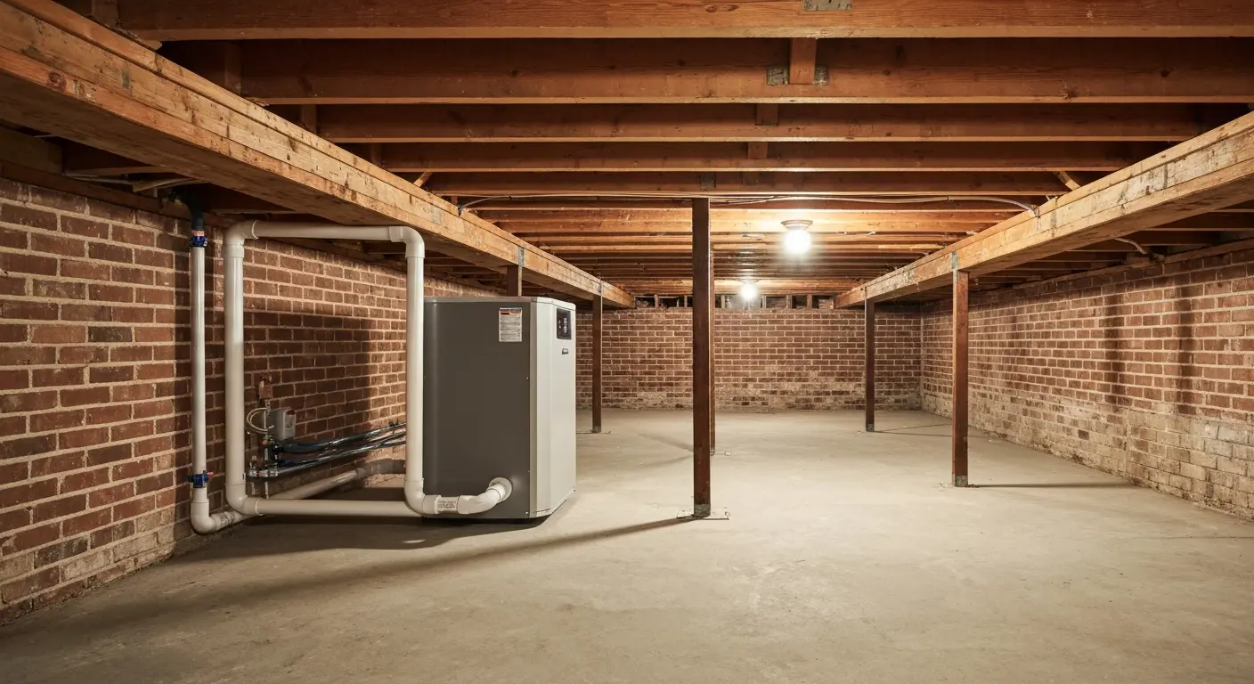 Dehumidifier in sealed crawlspace