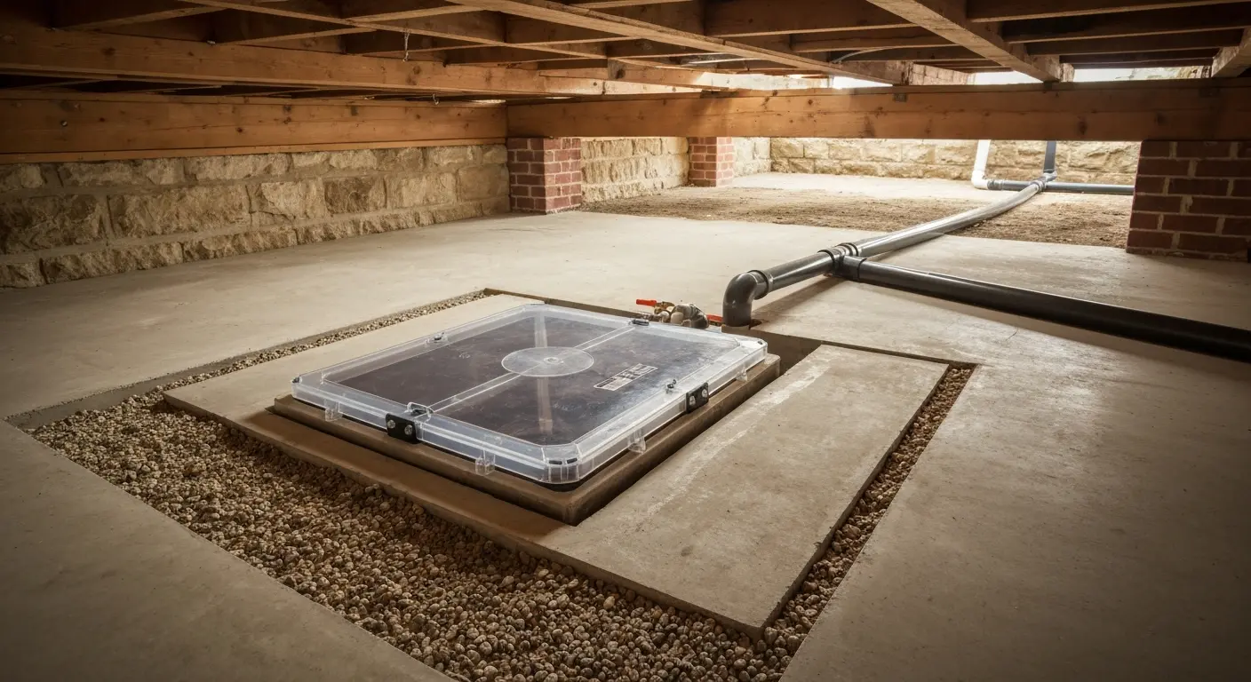 Crawlspace sump pump system