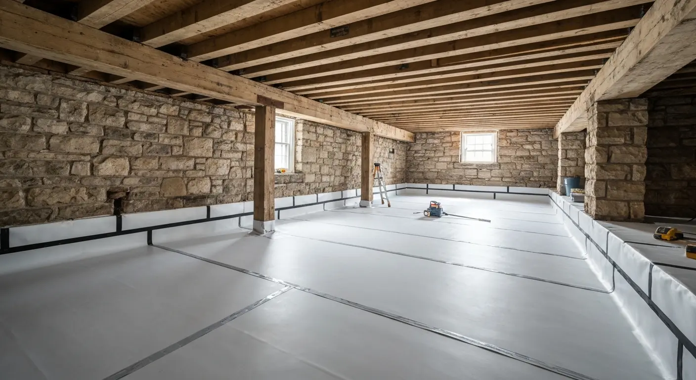 Crawlspace encapsulation installation