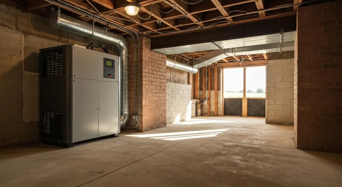 Crawlspace dehumidifier installation