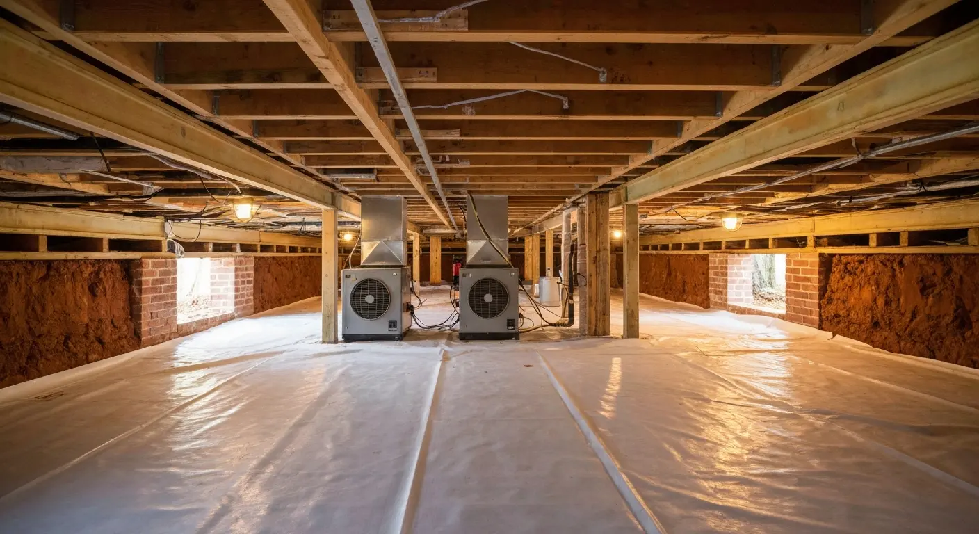 Crawlspace mold removal work