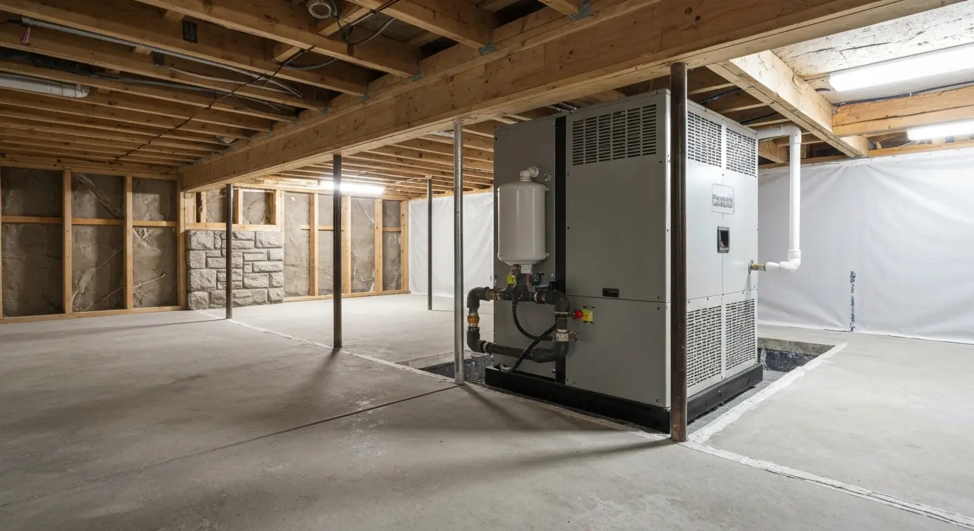 Crawlspace dehumidifier installation
