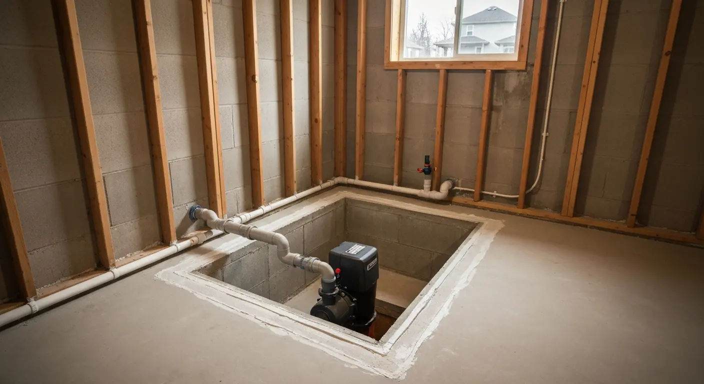 Basement waterproofing installation