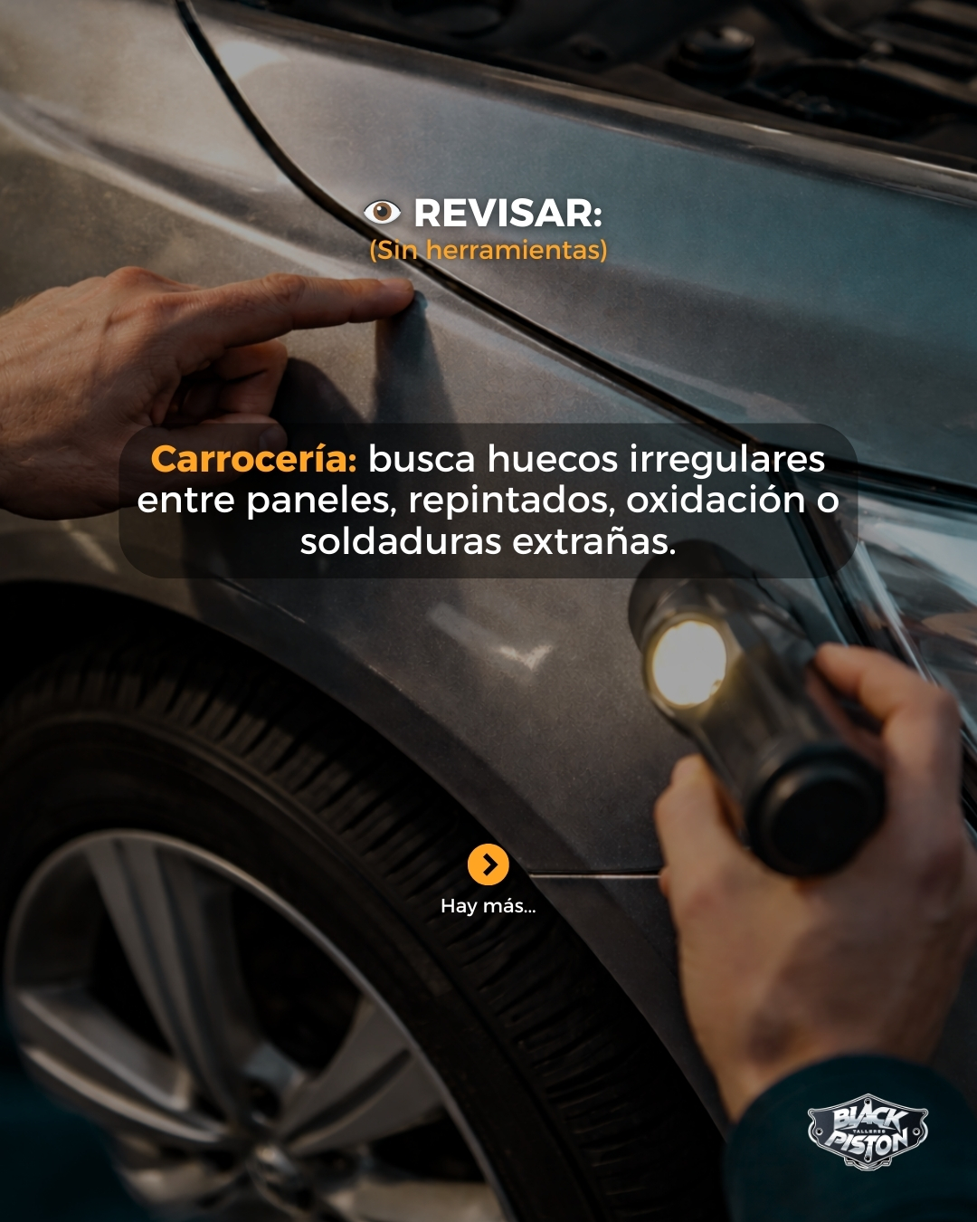 Inspeccionando la carrocería de un coche