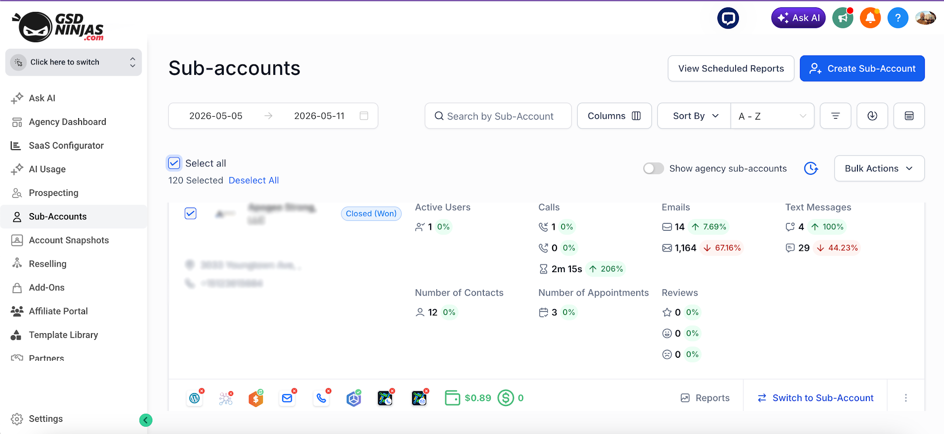 CRM workflow and automation management view