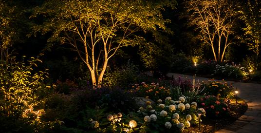 Custom Garden & Tree Lighting Design — Eco IGS outdoor lighting, Lake Norman NC