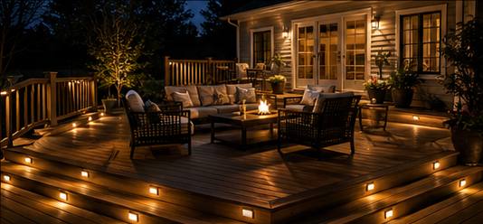 Layered Deck & Patio Lighting Design — Eco IGS outdoor lighting, Lake Norman NC
