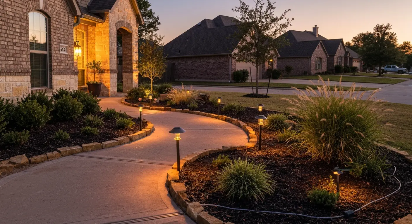 Outdoor landscape lighting installation