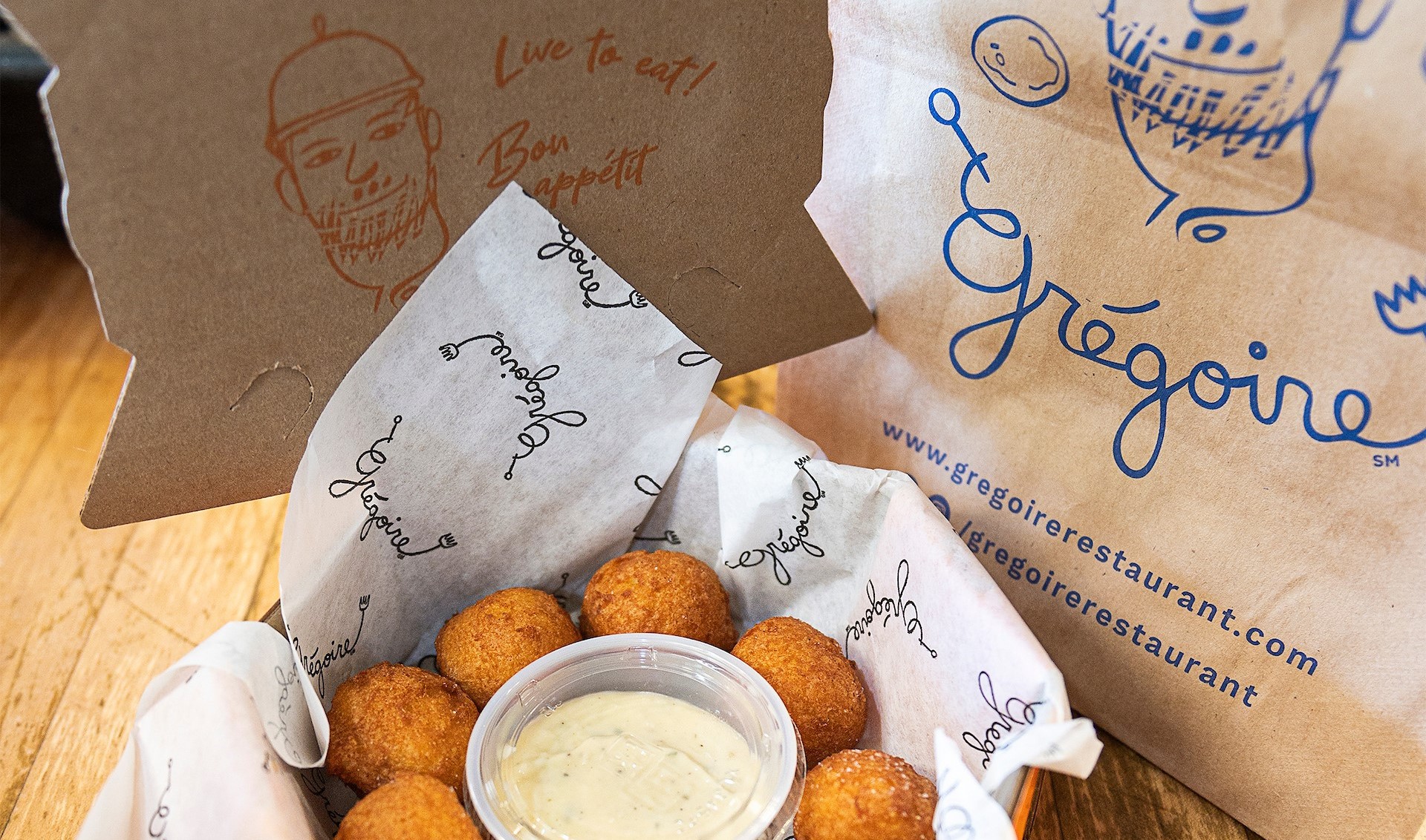 Grégoire potato puffs with the brand’s signature packaging
