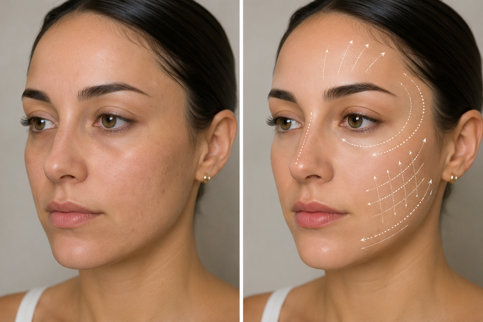 After dermaplaning — smooth, glowing skin