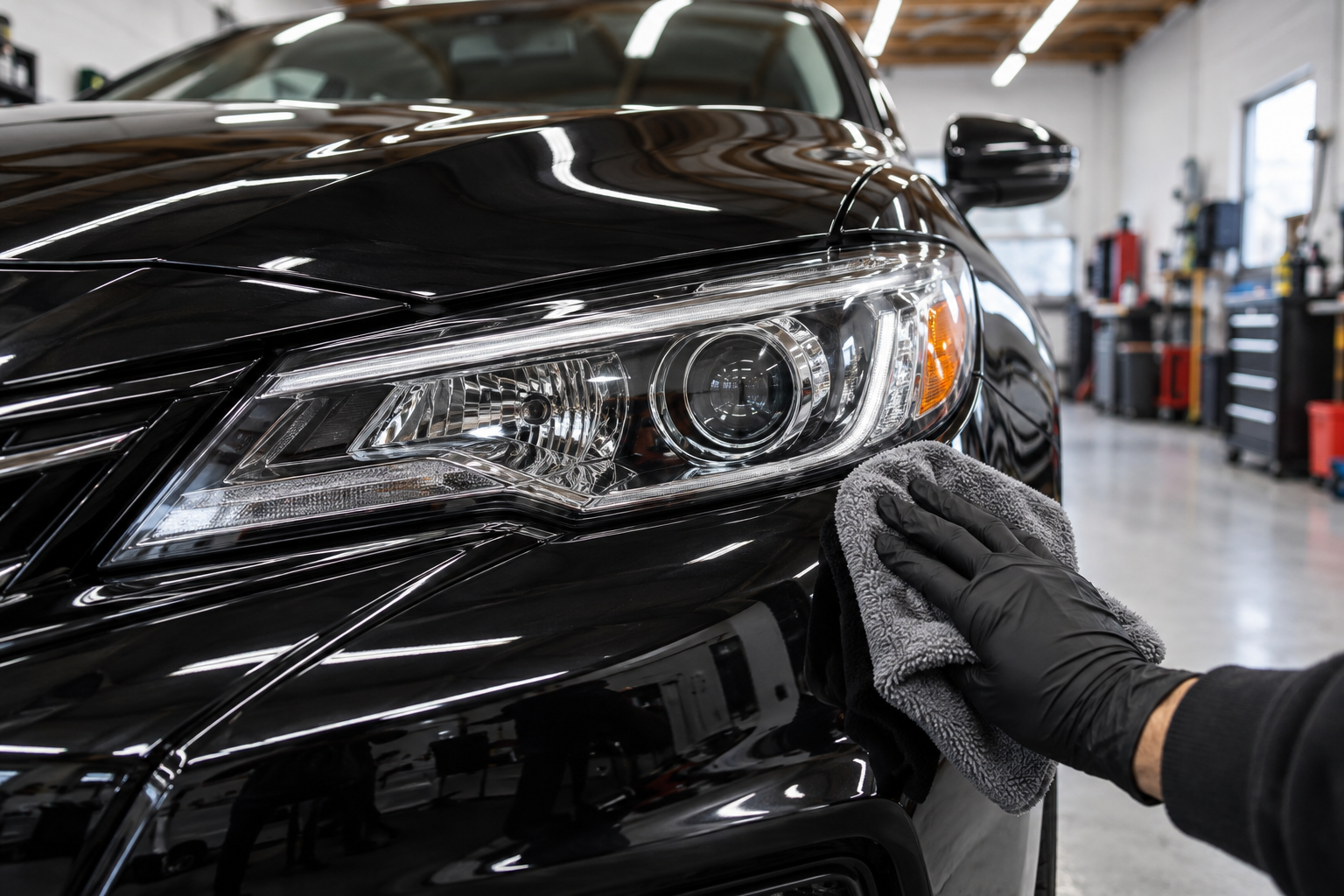 A clear, restored headlight offered as a finish upgrade