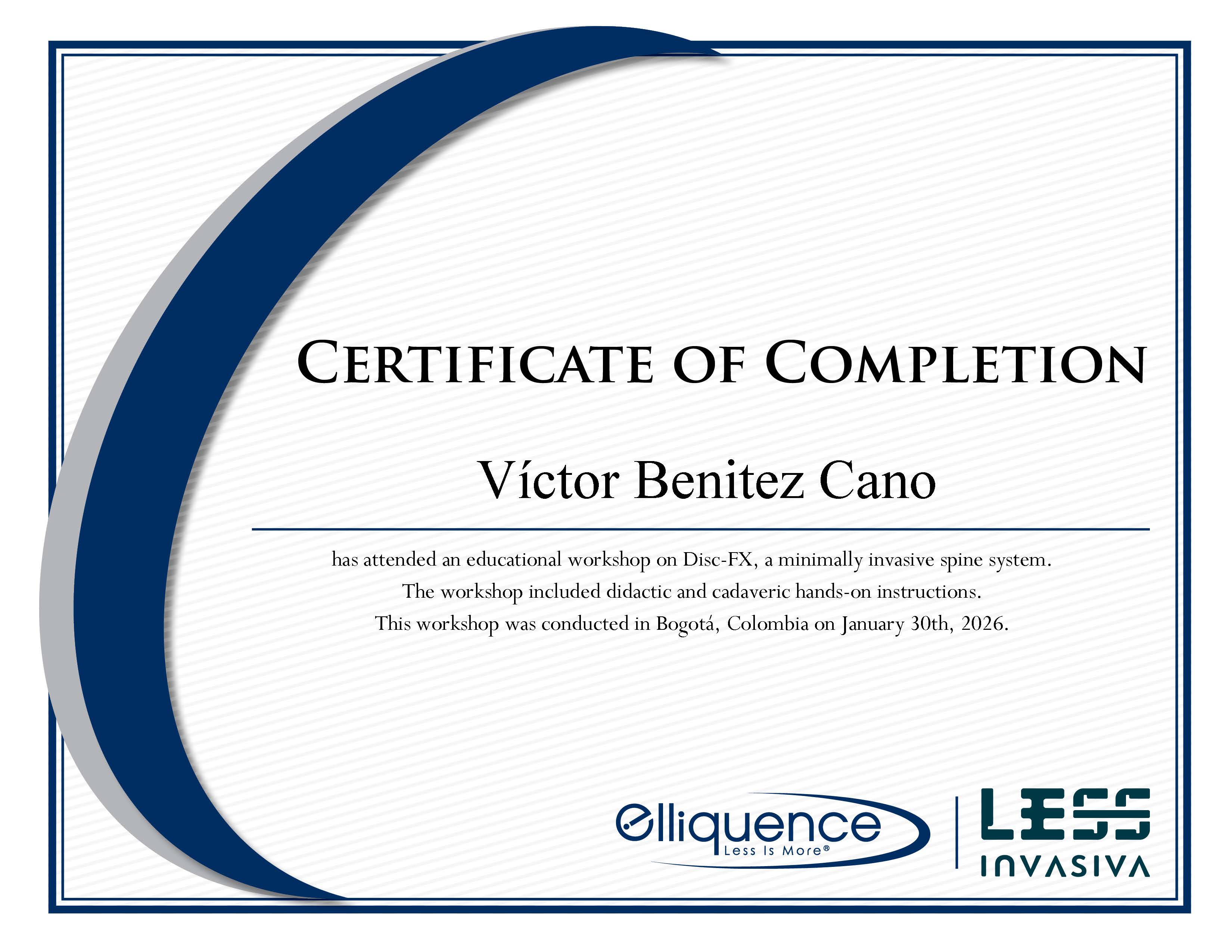 Certificado DISC-FIX Bogotá Colombia 2026