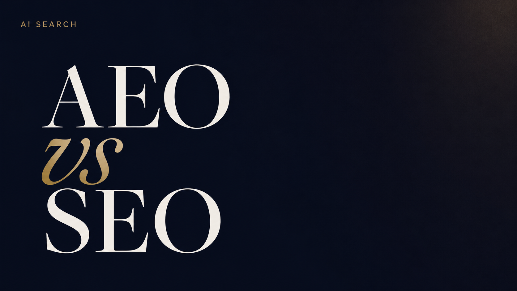 AEO vs SEO in 2026 — editorial cover