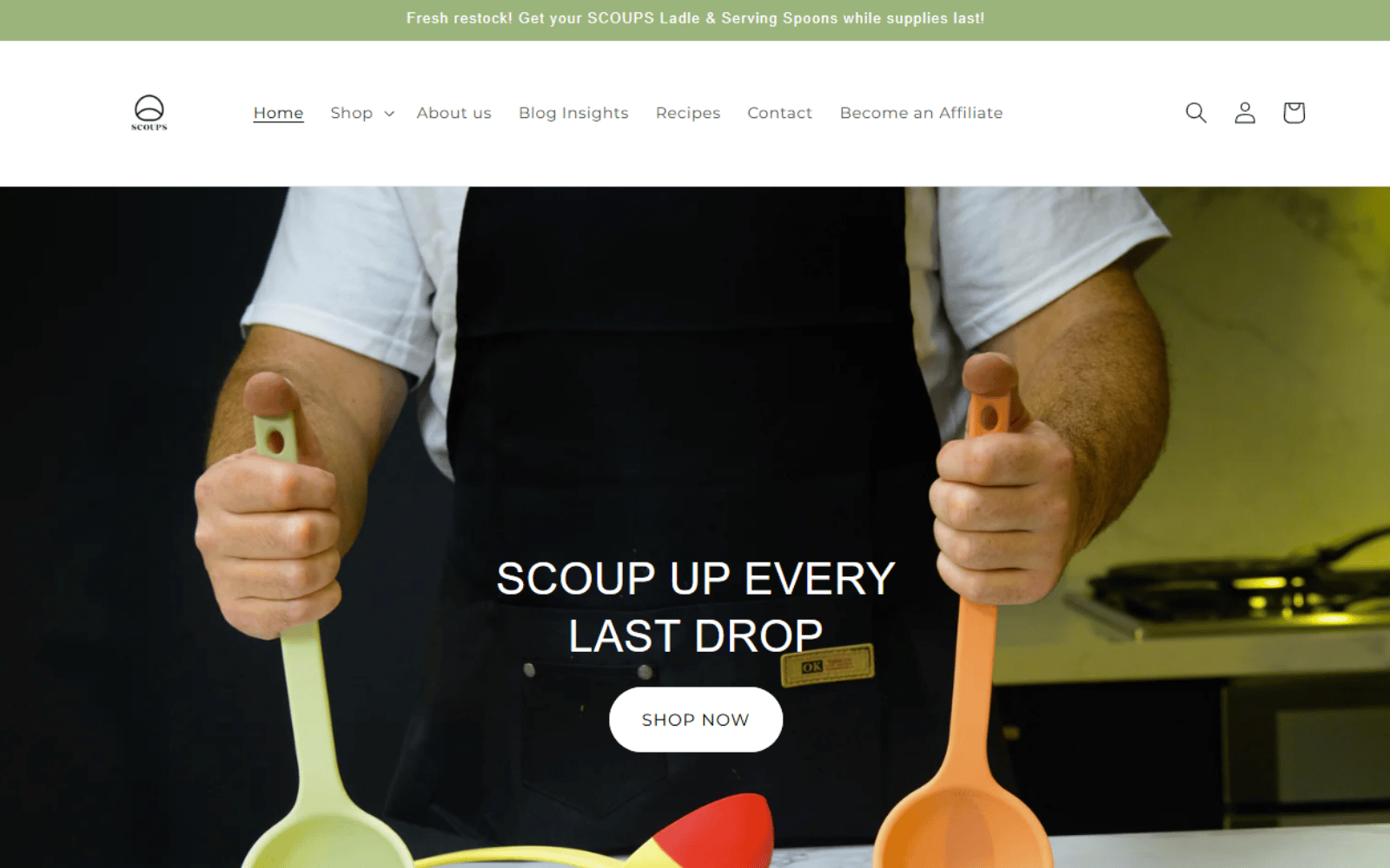 Scoups Spoon website preview