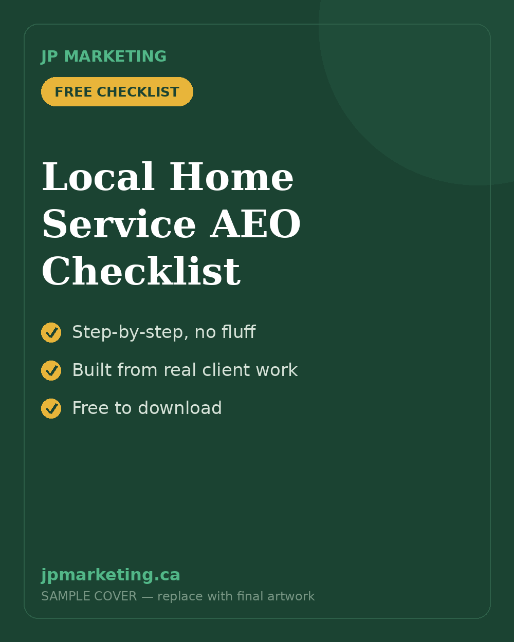 Local Home Service AEO Checklist cover