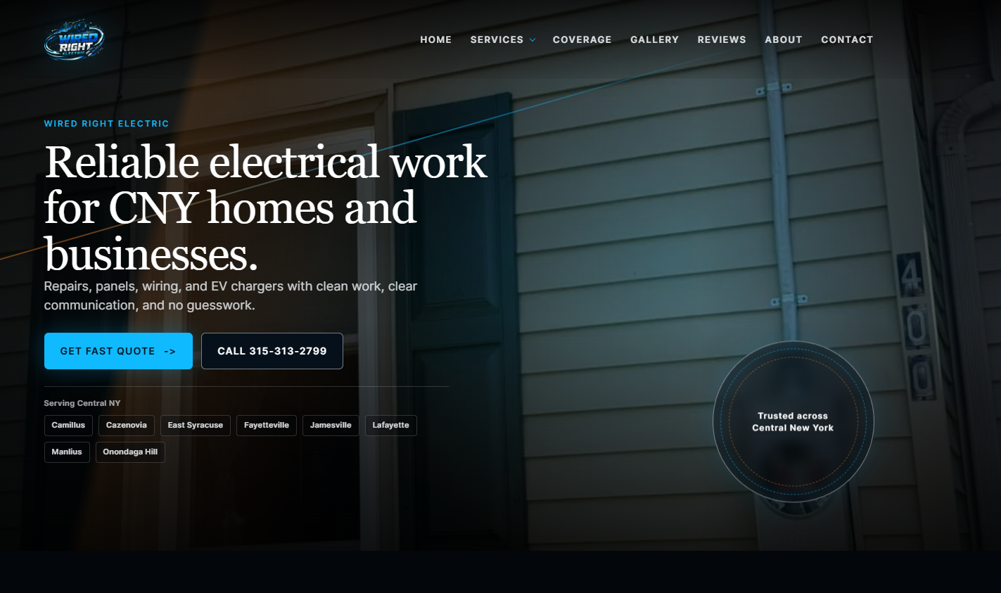 Wired Right Electric website design