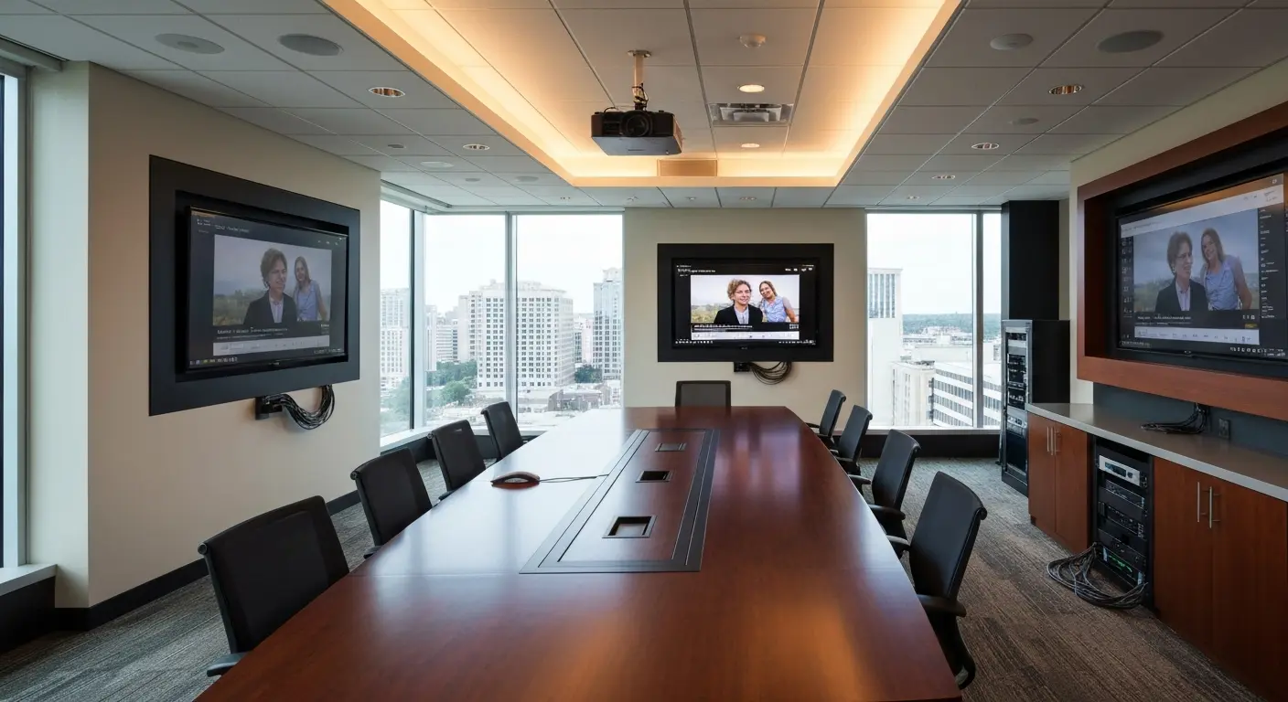 Conference room AV installation