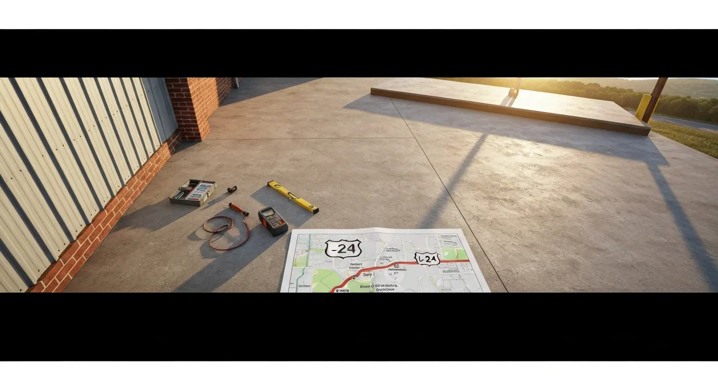 Map showing coverage area around Manchester, TN with route 41 and I-24 landmarks