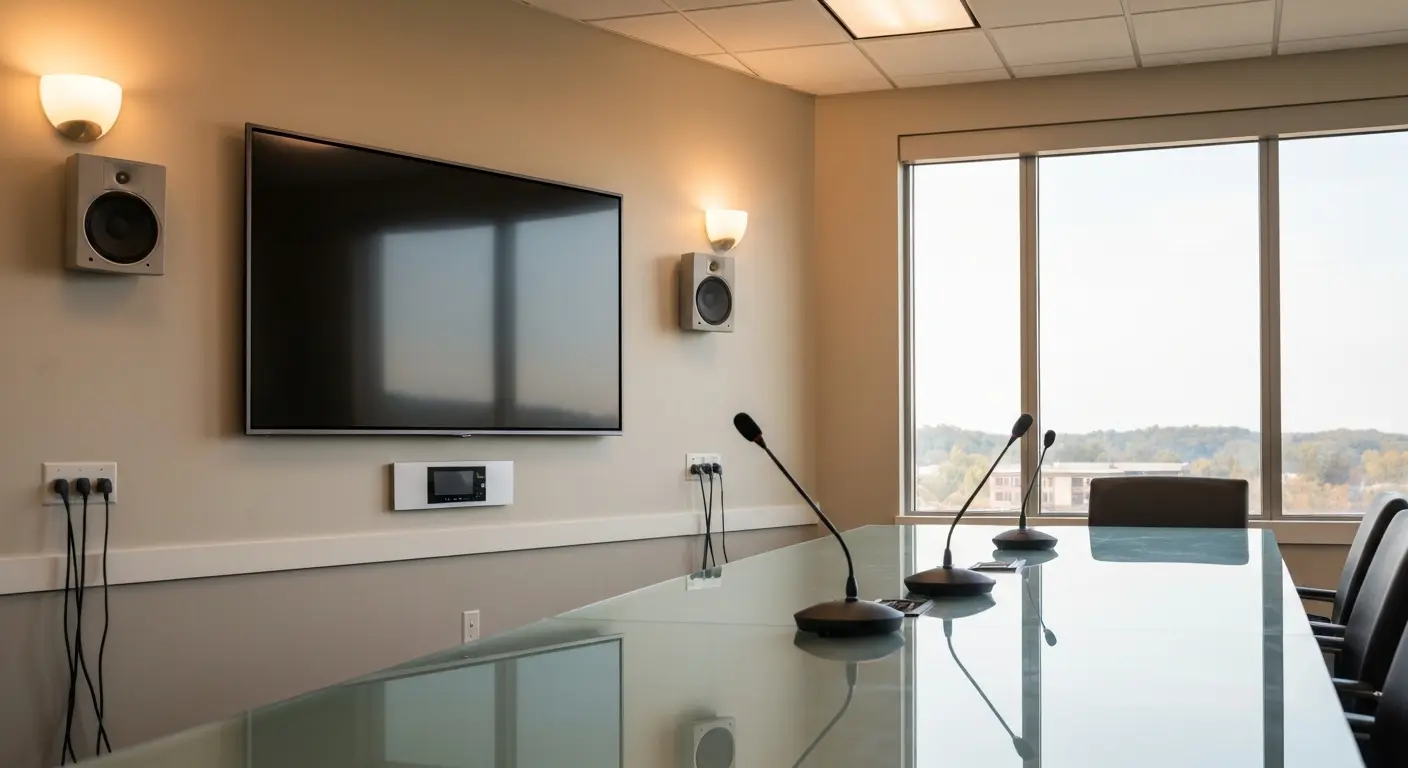 Conference room AV installation