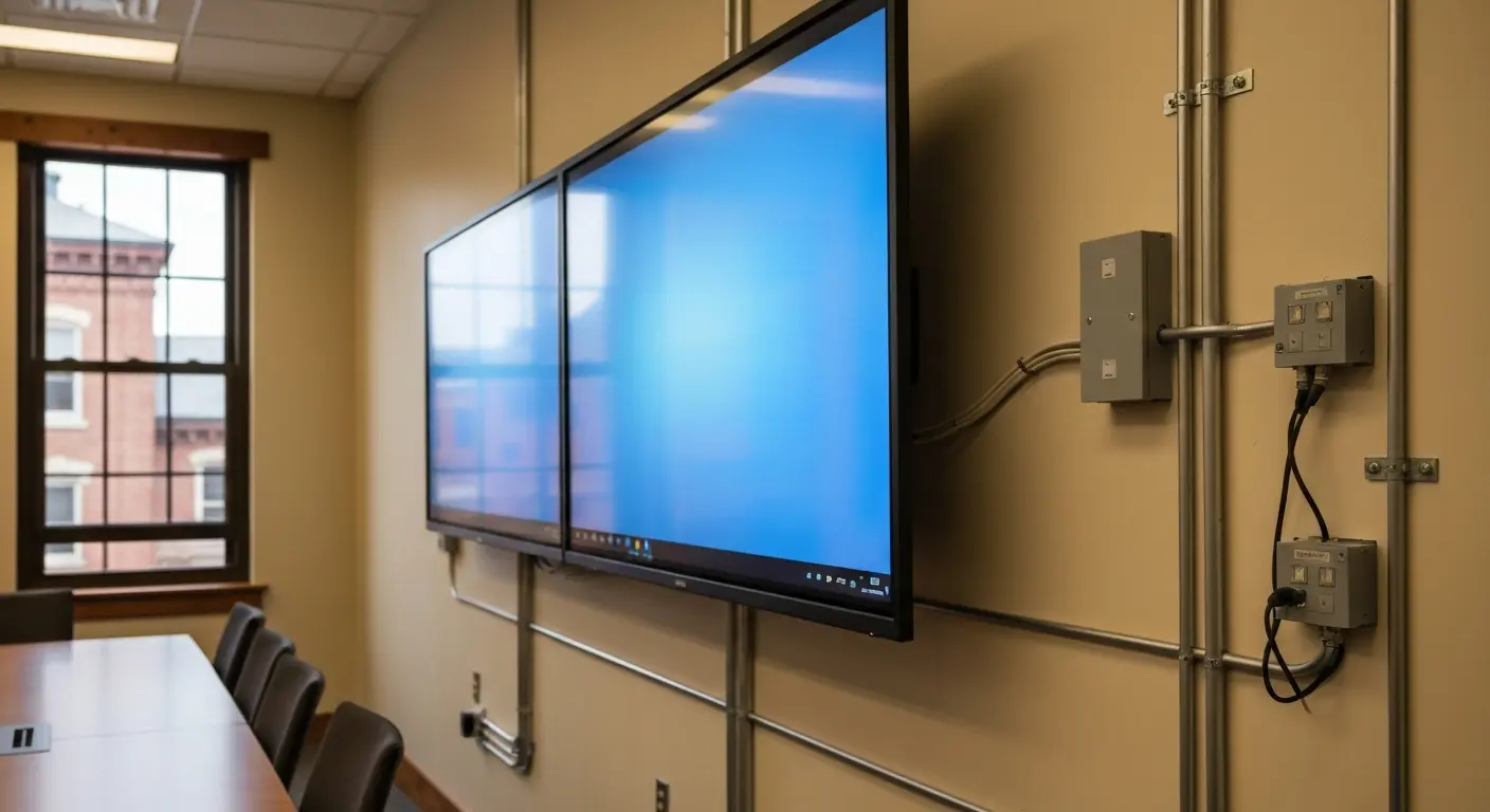 Conference room video display installation