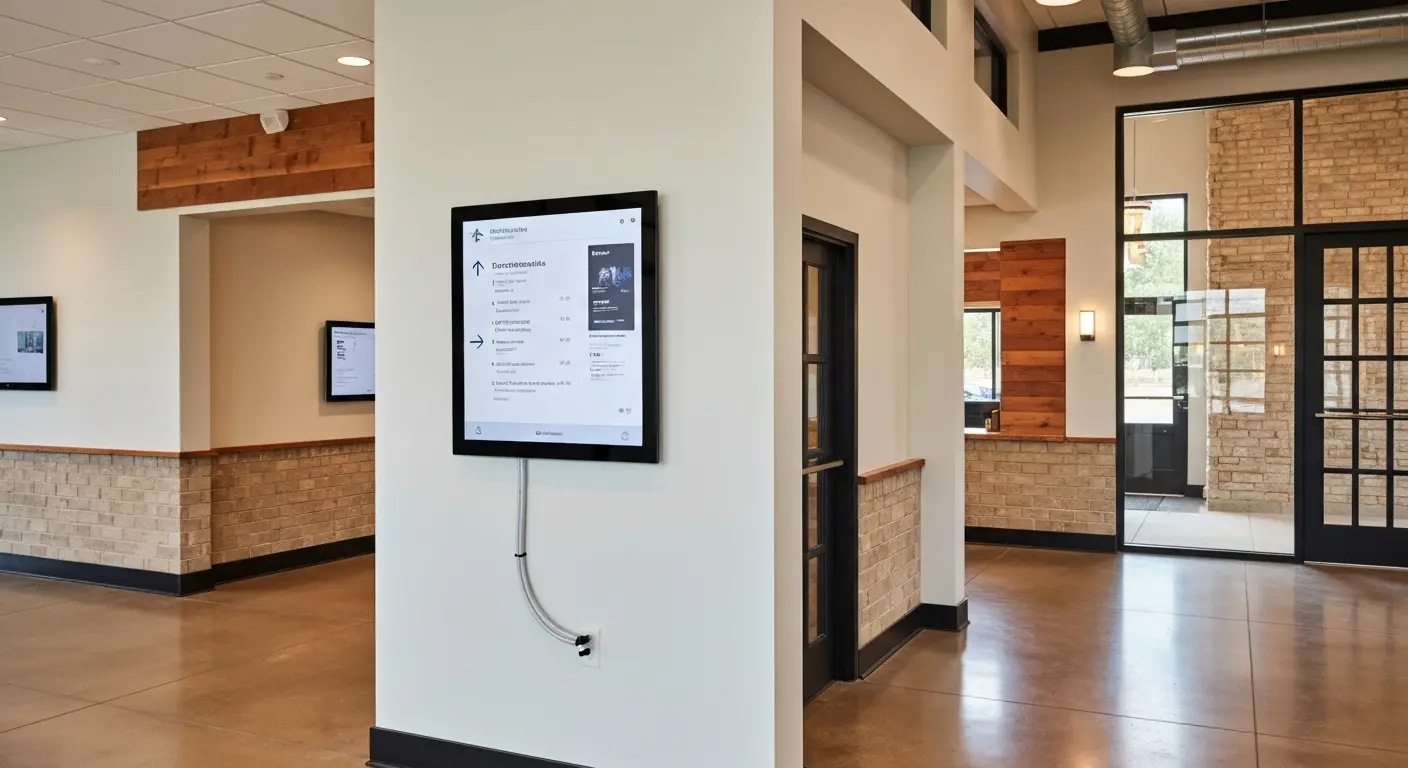 Digital signage installation in lobby