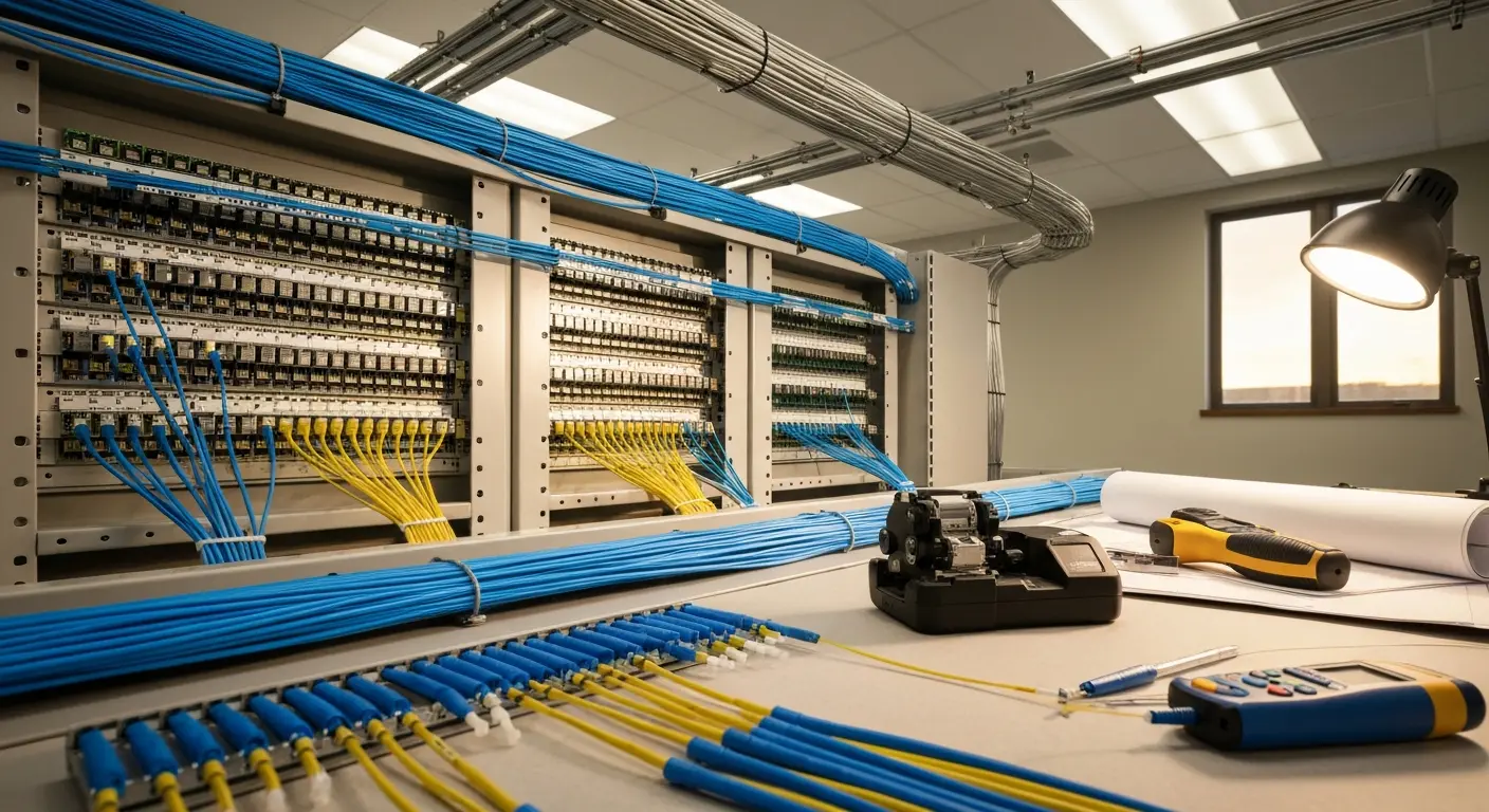 Fiber optic cabling installation