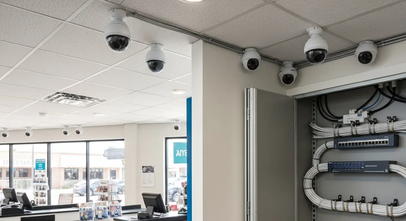 Security camera cabling installation