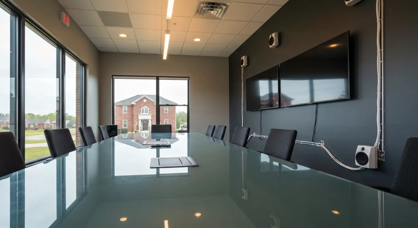 Conference room AV installation
