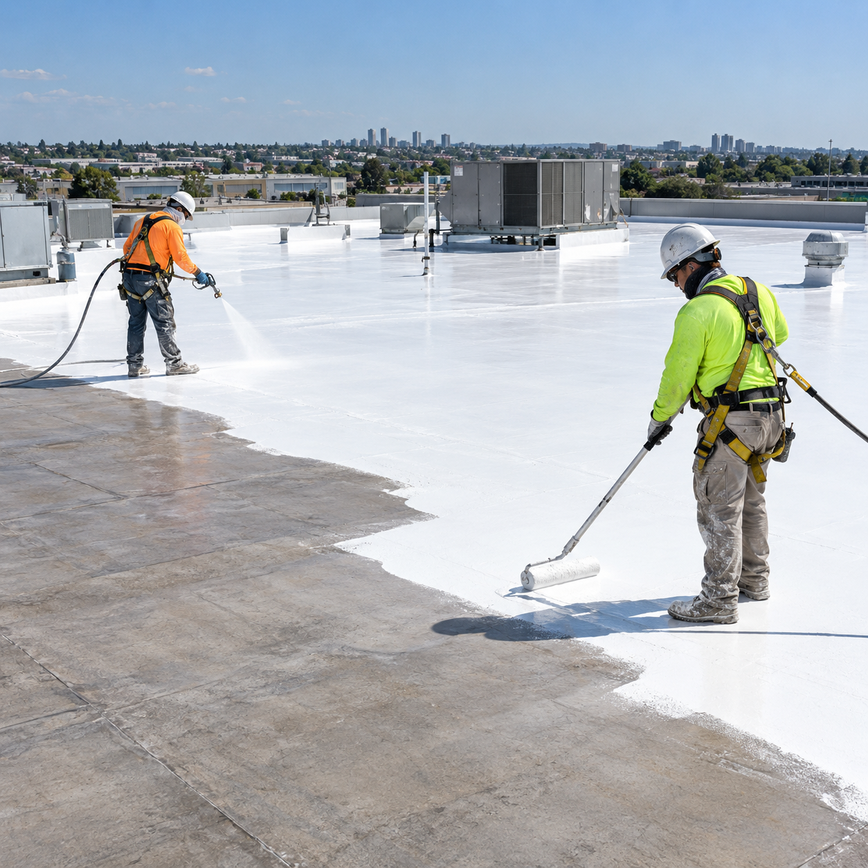 Roof coating application